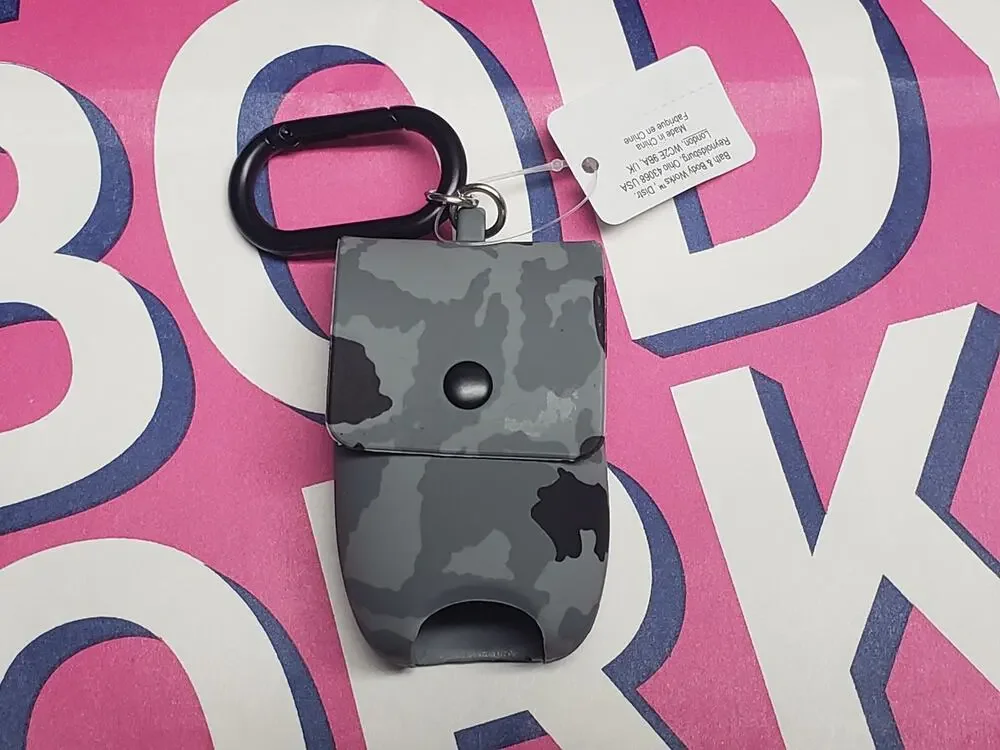 BBW Gray & Black Camouflage Snapcase PocketBac Holder | Keychain Backpack Bag